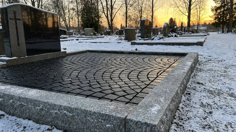 Гранитная брусчатка на могильном участке, образец ПМ005 в Оренбурге