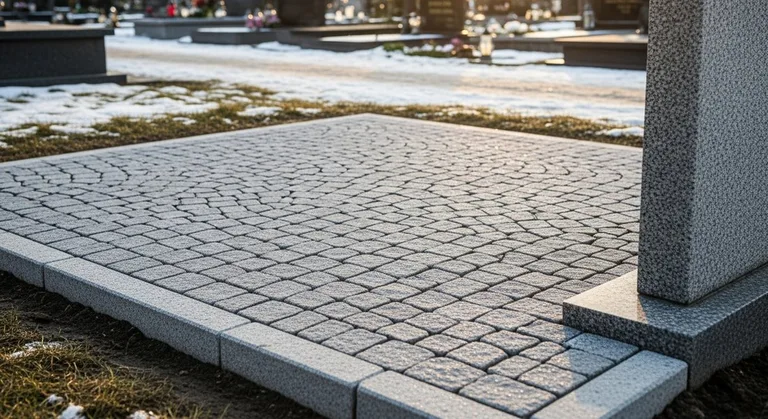 Брусчатка с гранитным цоколем по периметру, образец ПМ013 в Оренбурге