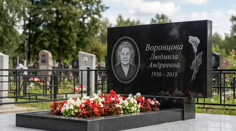 Памятник с гравировкой калл — выполненная работа «Воронцова» в Оренбурге