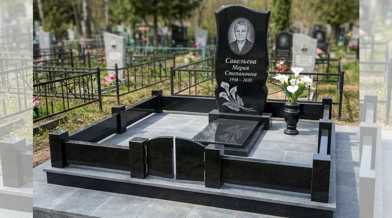 Памятник с гравировкой калл — выполненная работа «Савельева» в Оренбурге