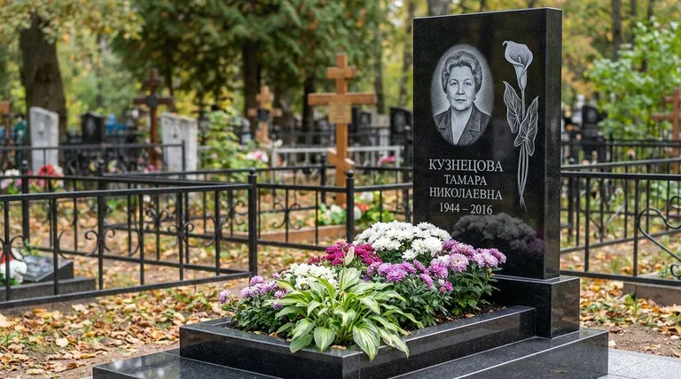 Памятник с гравировкой калл — выполненная работа «Кузнецова» в Оренбурге