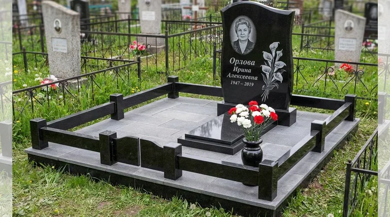 Памятник с гравировкой калл — выполненная работа «Орлова» в Оренбурге