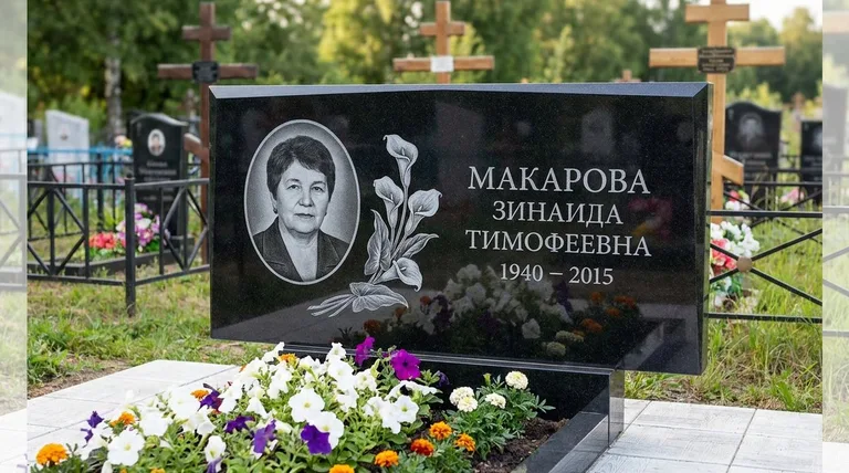 Памятник с гравировкой калл — выполненная работа «Макарова» в Оренбурге
