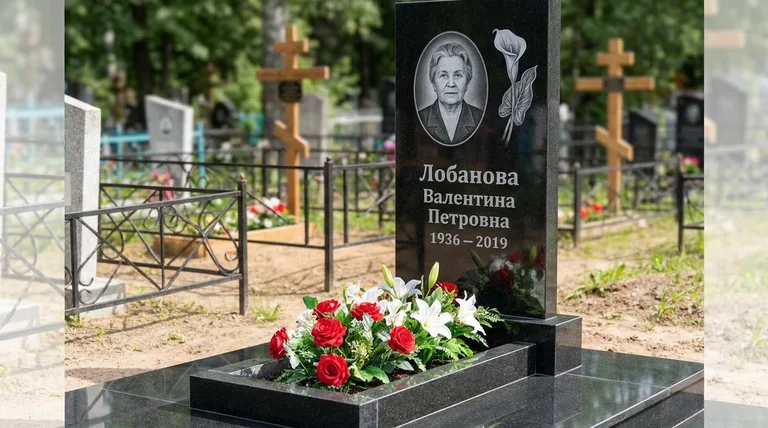 Памятник с гравировкой калл — выполненная работа «Лобанова» в Оренбурге