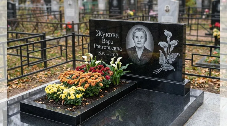 Памятник с гравировкой калл — выполненная работа «Жукова» в Оренбурге