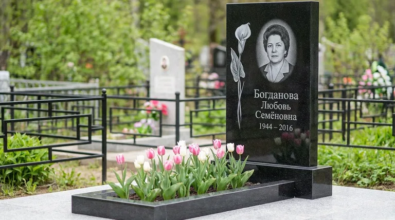 Памятник с гравировкой калл — выполненная работа «Богданова» в Оренбурге