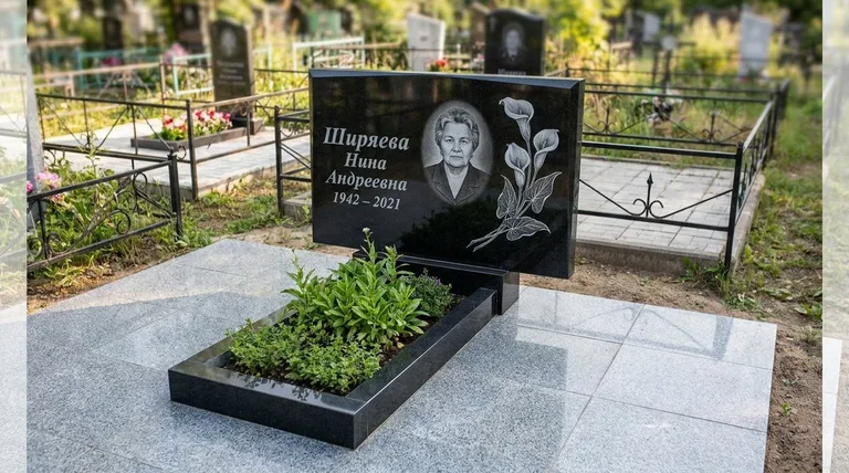 Памятник с гравировкой калл — выполненная работа «Ширяева» в Оренбурге