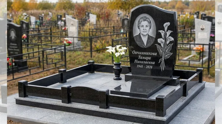 Памятник с гравировкой калл — выполненная работа «Овчинникова» в Оренбурге