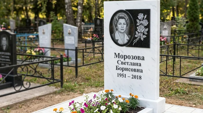 Памятник с гравировкой роз — выполненная работа «Морозова» в Оренбурге
