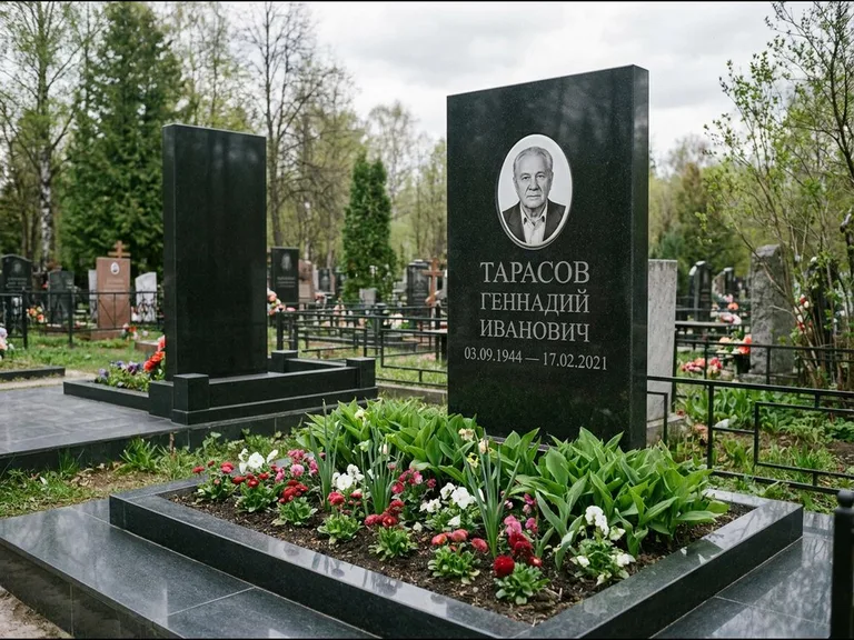 Керамический портрет на габбро-диабазе в Оренбурге