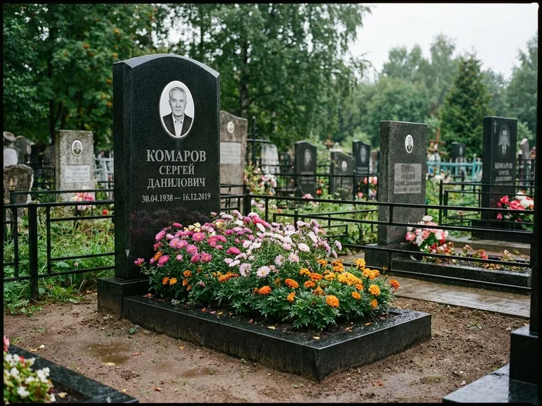 Портрет на керамике — семейный памятник в Оренбурге
