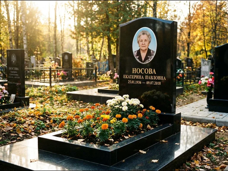Керамический портрет мужчины на чёрном граните в Оренбурге