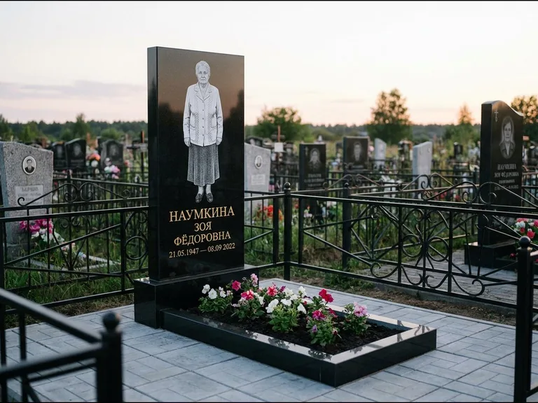 Гравировка портрета на чёрном граните — выполненная работа 18 в Оренбурге