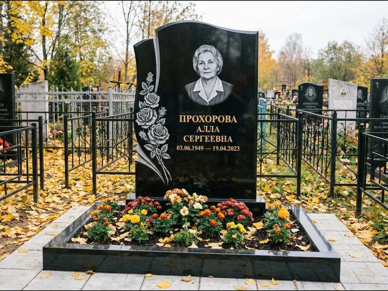 Гравировка портрета на чёрном граните — выполненная работа 20 в Оренбурге