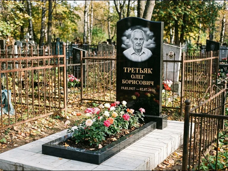 Гравировка портрета на чёрном граните — выполненная работа 23 в Оренбурге