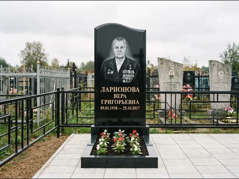 Гравировка портрета на чёрном граните — выполненная работа 28 в Оренбурге