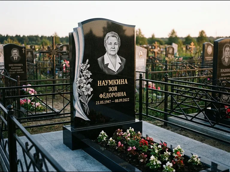 Гравировка портрета на чёрном граните — выполненная работа 6 в Оренбурге