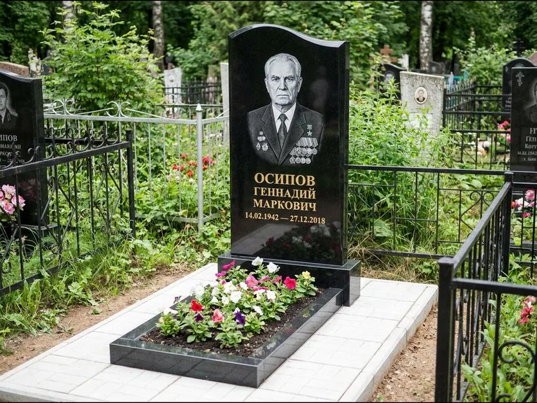 Гравировка портрета на чёрном граните — выполненная работа 7 в Оренбурге