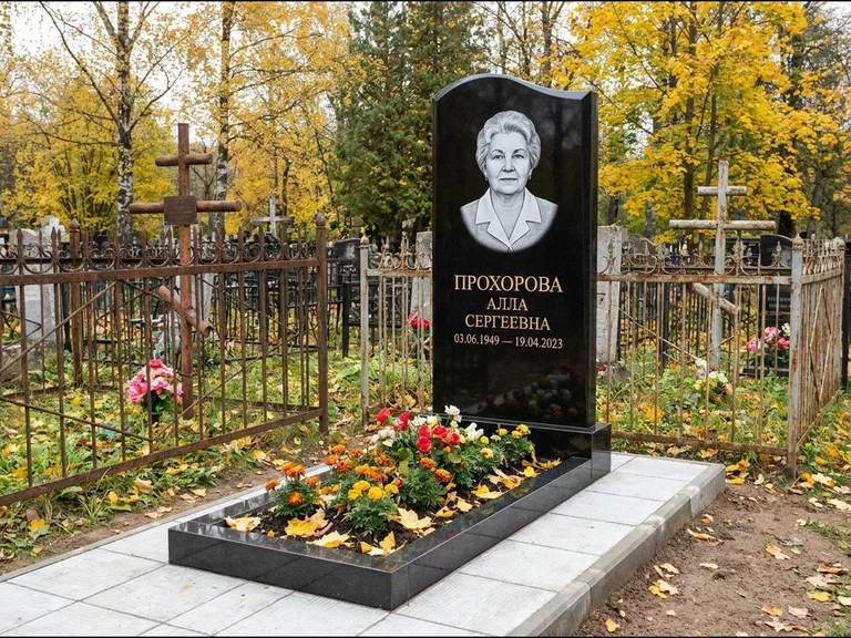 Гравировка портрета на чёрном граните — выполненная работа 8 в Оренбурге