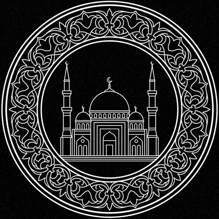 Эскиз: В медальоне — круглый медальон с восточным кантом в Оренбурге