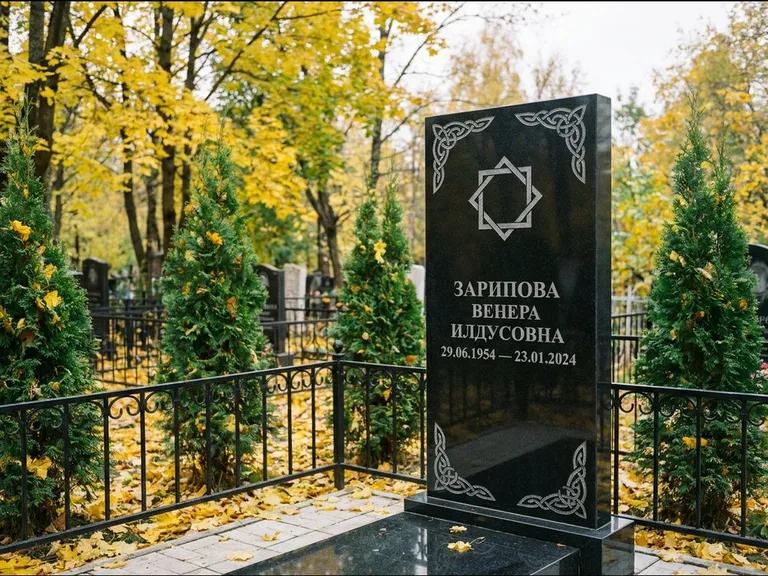 Мусульманский памятник — руб аль-хизб с восточной плетёнкой, работа «Зарипова» в Оренбурге