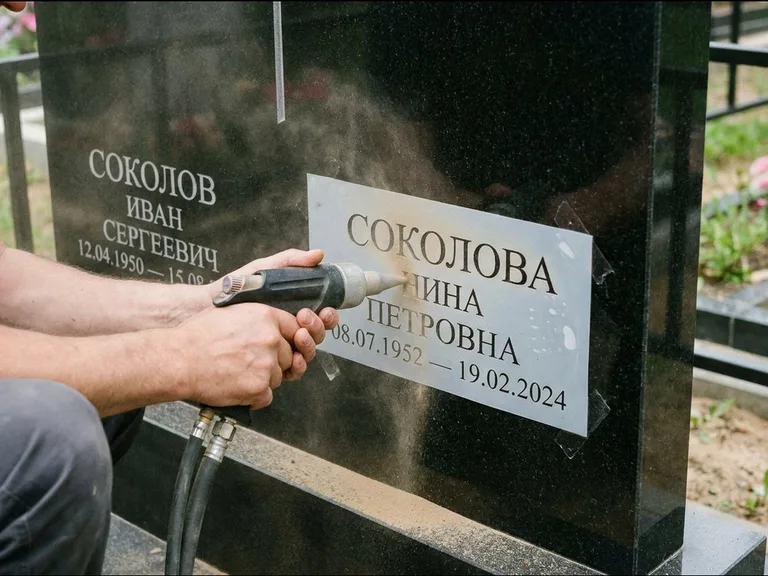 Догравировка ФИО и дат — гравировка с выездом на кладбище в Оренбурге