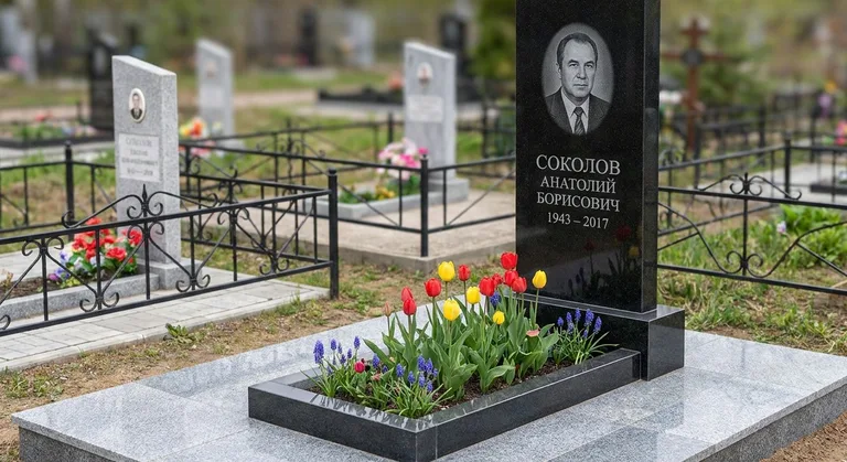 Памятник в духе этого кладбища