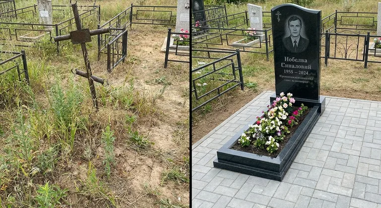 Памятник под ключ: запущенная могила до и ухоженный мемориал после в Оренбурге