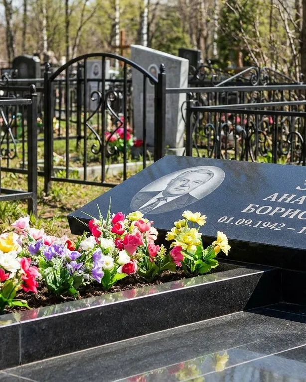Премиум памятник под ключ с мощением и оградой в Оренбурге