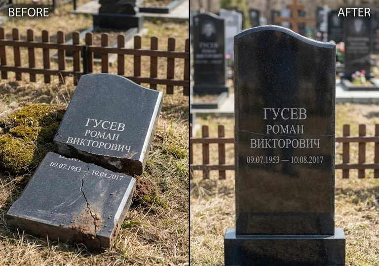 Склейка расколотого памятника: до и после в Оренбурге