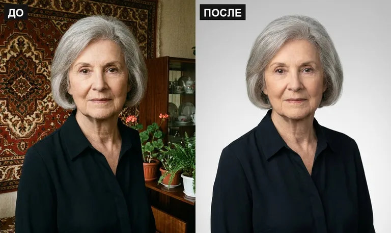 Ретушь фото на памятник — замена фона: до и после в Оренбурге
