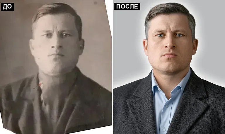 Ретушь фото на памятник — замена одежды: до и после в Оренбурге