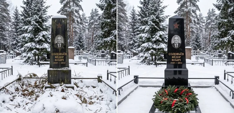 Уборка старого памятника до и после в Оренбурге