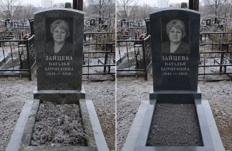 Диптих №10: белый мрамор — убраны жёлтые подтёки, восстановлена белизна стелы в Оренбурге