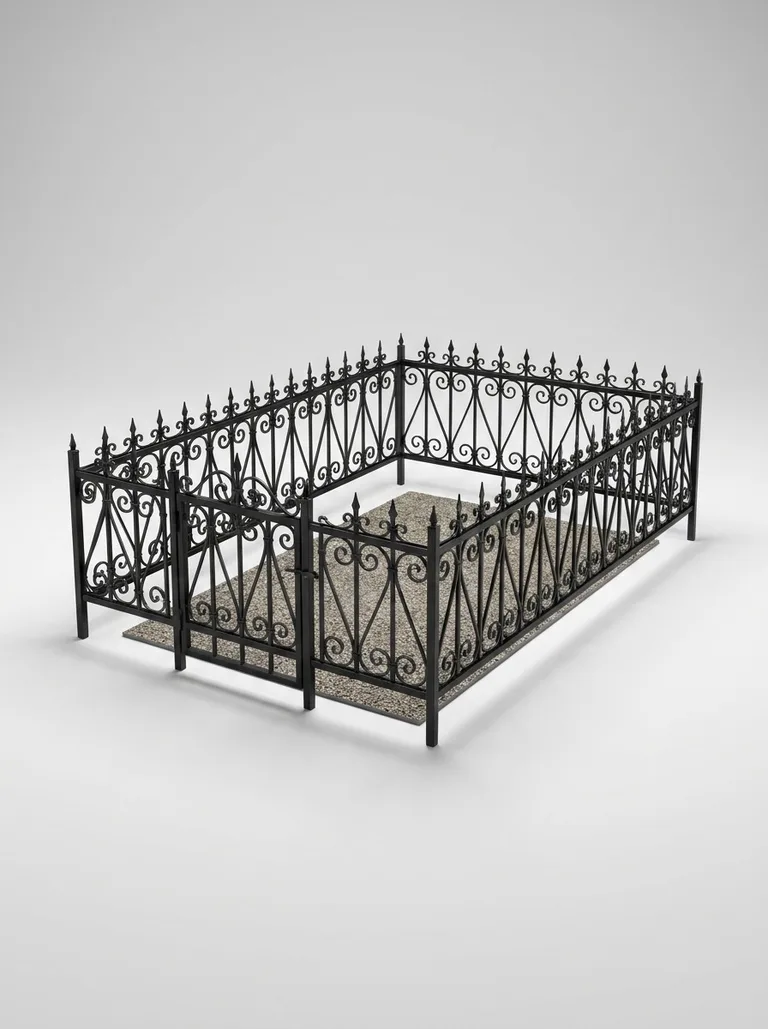 Модель ограды на могилу ОГ001 — установка в Оренбурге