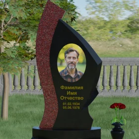 Комбинированный вертикальный памятник для одного - П002