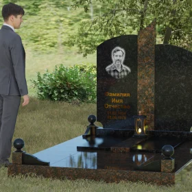 Вертикальный Гранитный памятник светский - П068