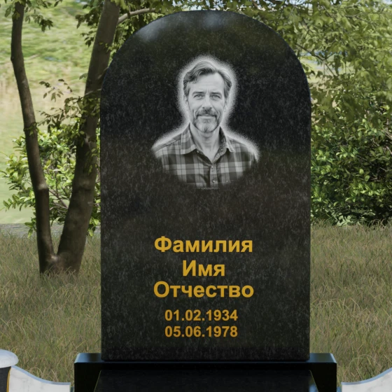 Вертикальный комбинированный памятник в Иркутске, гранит Габбро-диабаз