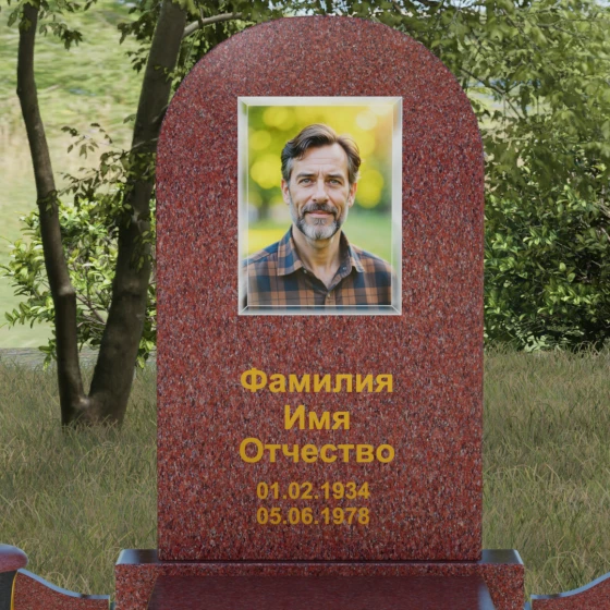 Вертикальный комбинированный памятник в Иркутске, гранит Лезниковский