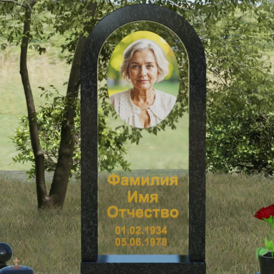 Вертикальный памятник Гранит|Стекло в Оренбурге, гранит Габбро-диабаз