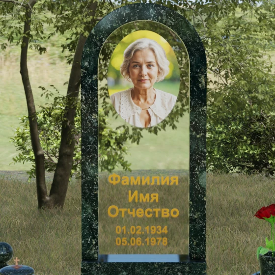 Вертикальный памятник Гранит|Стекло в Оренбурге, гранит Балтик грин