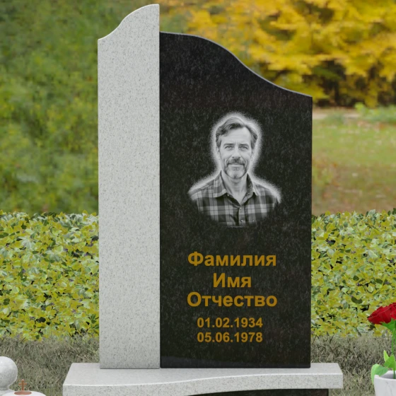 Комбинированный светский памятник в Воронеже, гранит Габбро-диабаз