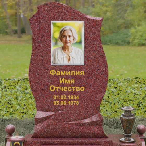 Светский вертикальный гранитный памятник в Казани, гранит Лезниковский