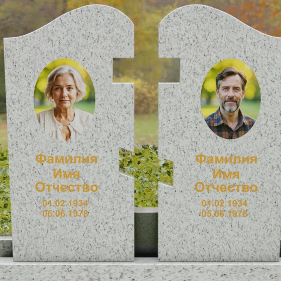 Вертикальный гранитный памятник в Казани, гранит Мансуровский