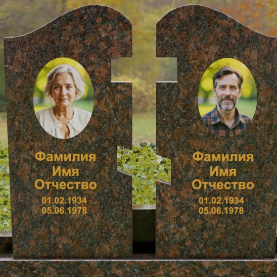 Вертикальный гранитный памятник в Казани, гранит Дымовский