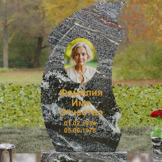 Памятник Гранитный вертикальный для одного в Оренбурге, гранит амфиболит