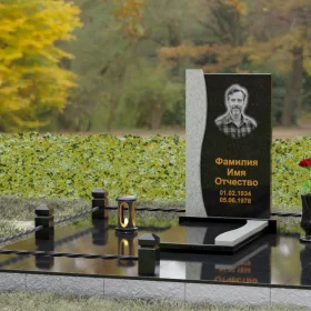 Гранитный вертикальный памятник простой формы - П125