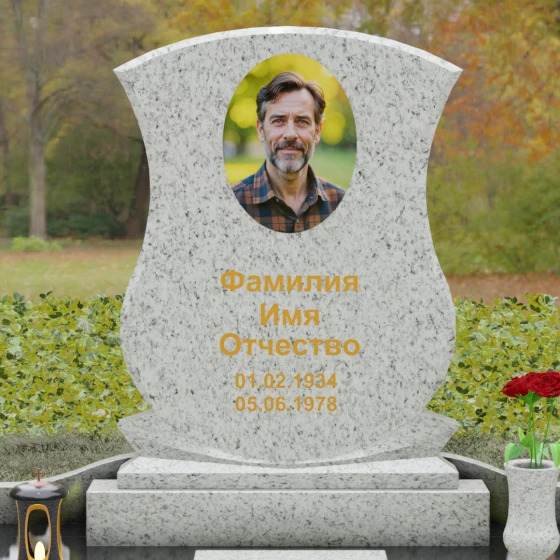 Гранитный одиночный памятник в Оренбурге, гранит Мансуровский