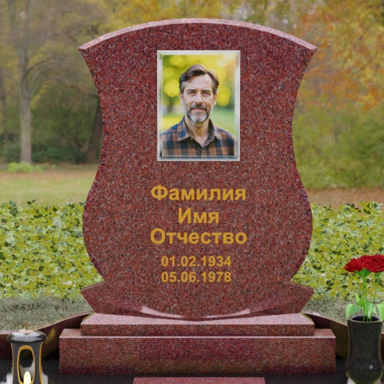 Гранитный одиночный памятник в Оренбурге, гранит Лезниковский