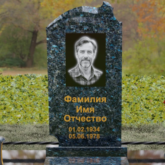 Светский вертикальный гранитный памятник в Набережных Челнах, гранит Блю Перл